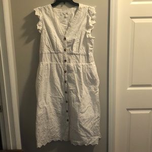 Eyelet Button Down Dress